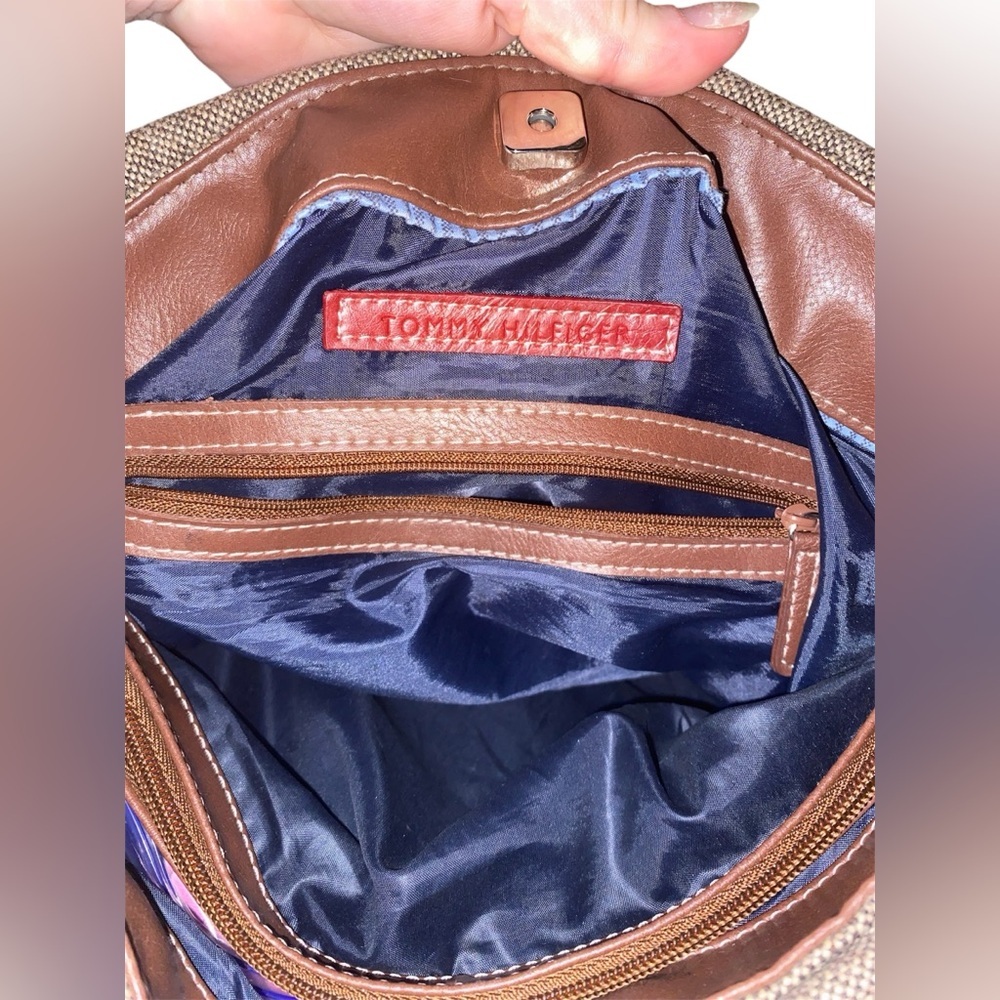 TOMMY HILFIGER GUC VINTAGE 2001 TWEED TOTE BAG, BROWN - Picture 5 of 8